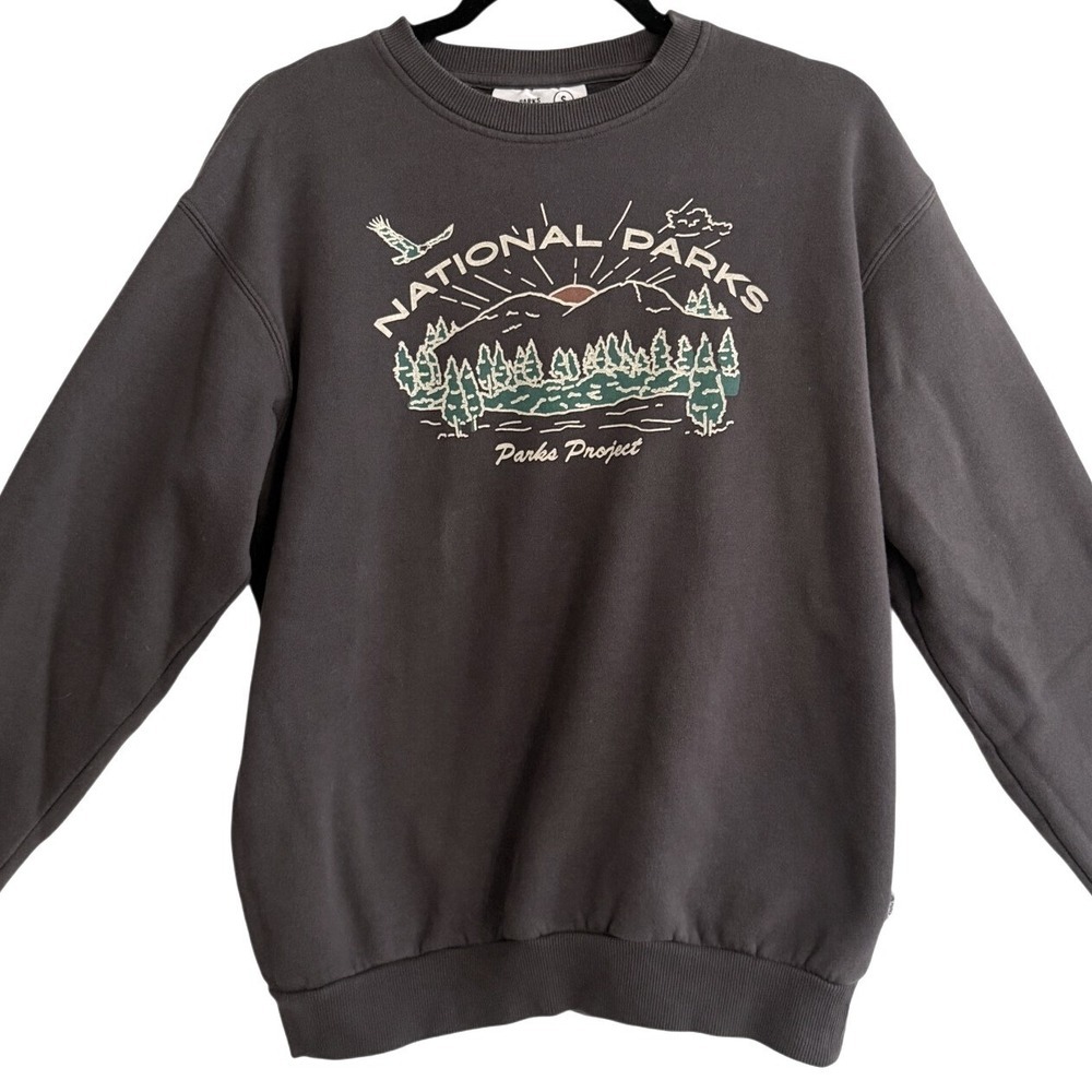 National Parks Project Sweatshirt Men Small Gorp Nature Granola Girl Gray Fleece